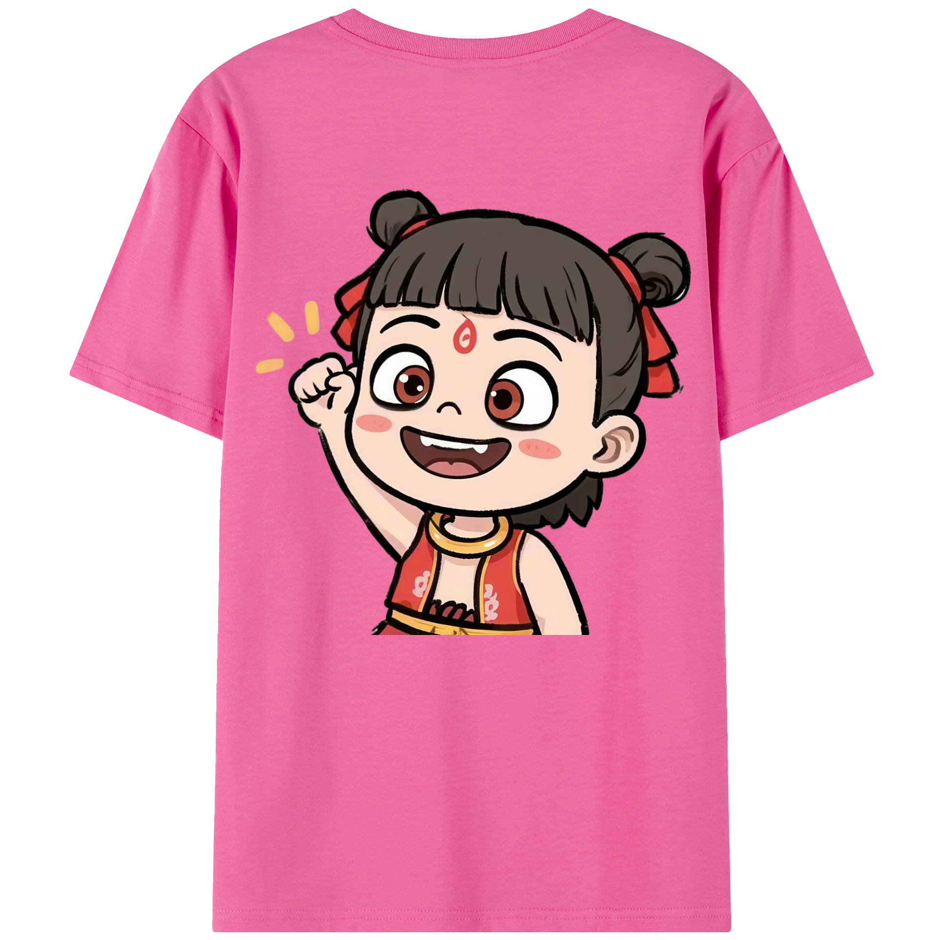 （画像用） Ne Zha 2 ナタ 魔童の大暴れ レディース半袖Tシャツ(バックプリント)